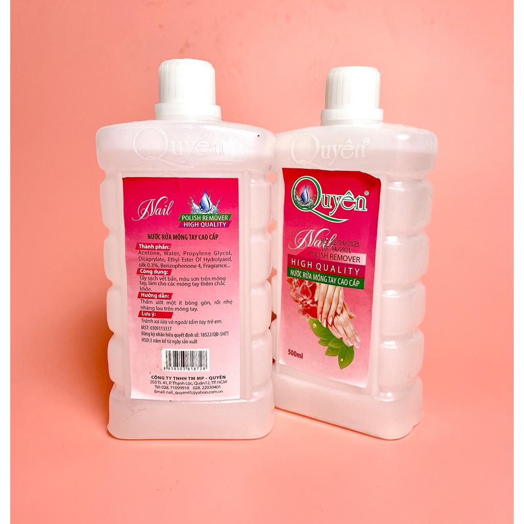 Axeton nước rửa móng tay dung dịch axton tẩy sơn móng tay tẩy sơn gel phụ kiện nail giá rẻ 500ml