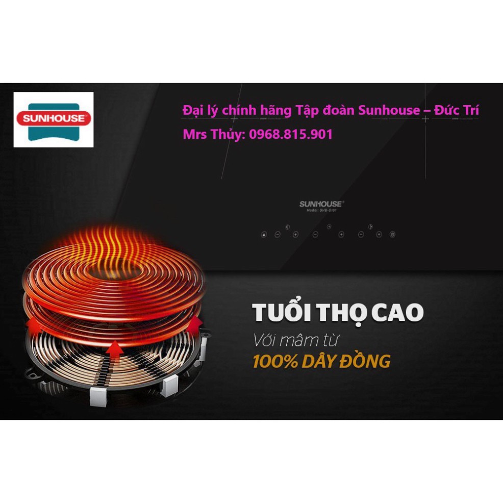 Bếp đôi Điện từ SUNHOUSE SHB-DI01 Cao cấp