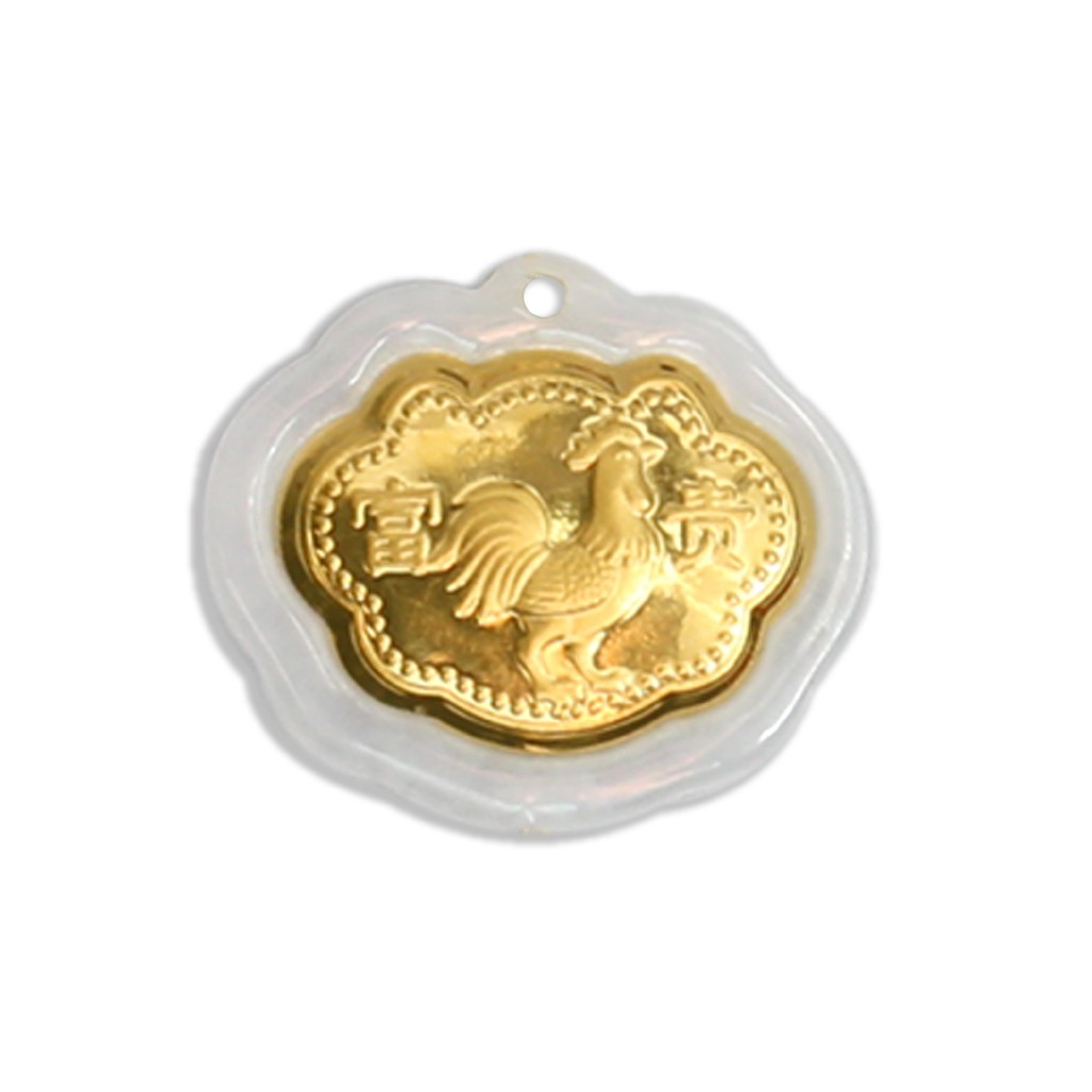 ANCARAT - Mặt dây phỉ thúy đám mây 12 con giáp - Tuổi dậu - Tặng dây chuyền vải miễn phí