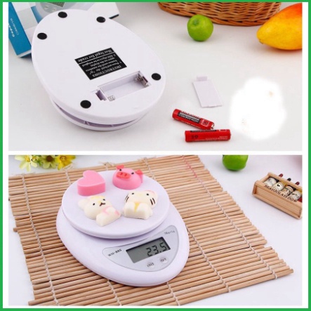 (Tặng 2 Pin) Cân Điện Tử Để Bàn 5KG, Cân Điện Tử Thực Phẩm Nhà Bếp Electronic Kitchen Scale WH - B05 5KG