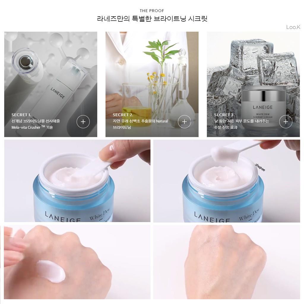 [LANEIGE.Korea] Kem Dưỡng Trắng Da White Dew Sherbet Cream 50ML