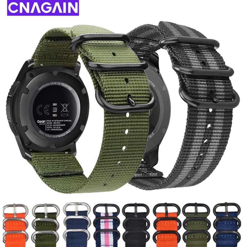 Dây Đeo Nylon 18Mm 20Mm 22Mm Cho Đồng Hồ Thông Minh Samsung Galaxy Watch 46Mm 42Mm Active2 Active1 Gear S3 Frontier