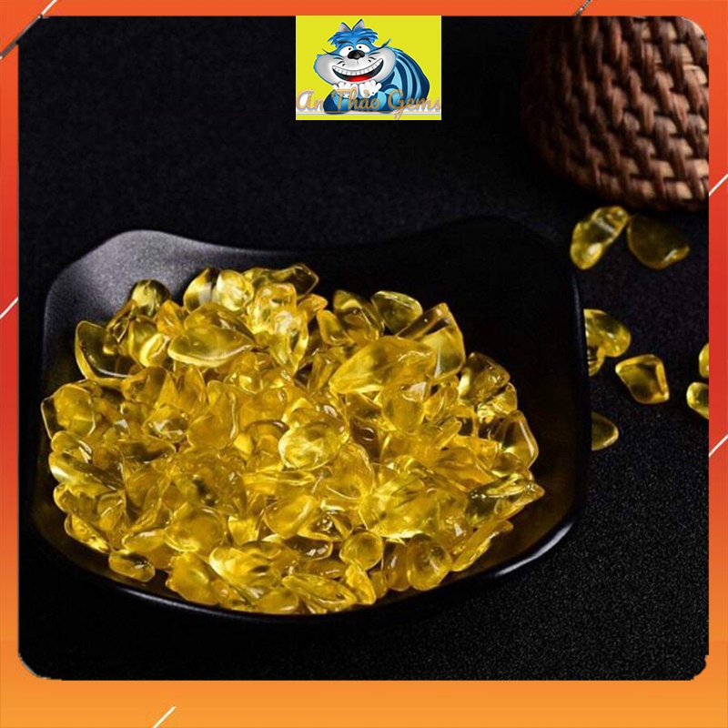 Đá Vụn Màu Vàng - Hàng Nhuộm Màu, Đá Thanh Tẩy, Vụn Đá Phong Thuỷ Dùng Trang Trí, Thả Bể Cá, Làm Đồ Vật May Mắn