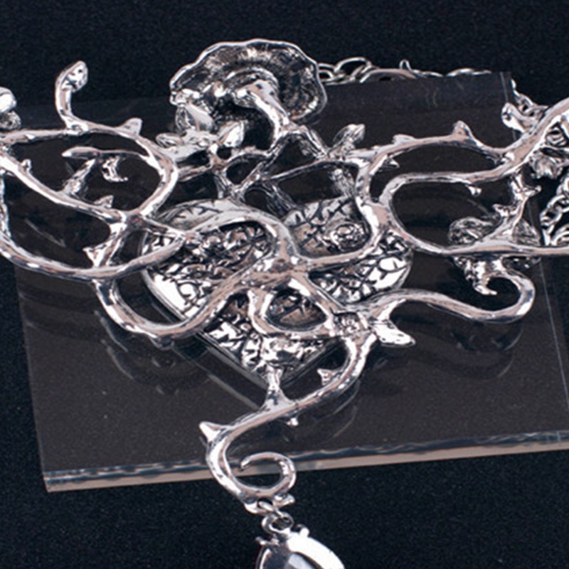 Vòng Cổ Choker Đính Đá Hình Trái Tim Đỏ Phong Cách Gothic Punk Dành Cho Nữ