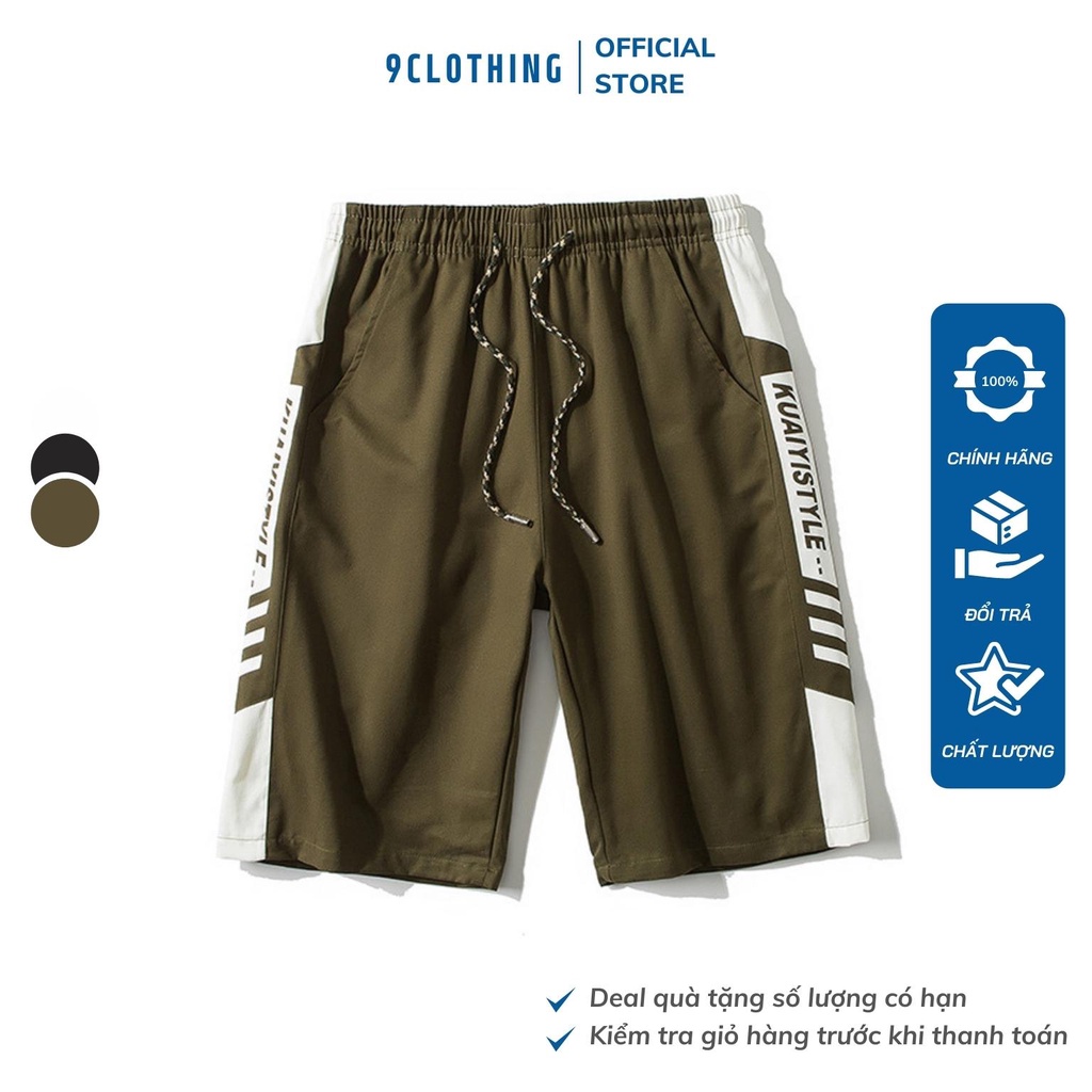 Quần đùi nam kaki dáng thể thao phối viền 4 màu trẻ trung năng động phong cách streetwear Ulzzang Hàn từ 9CLOTHING
