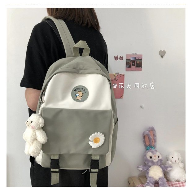 [TẶNG KÈM BÉ GẤU] BALO ULZZANG MRMIBAG 2 KHOÁ CHỐNG NƯỚC SIÊU CUTE