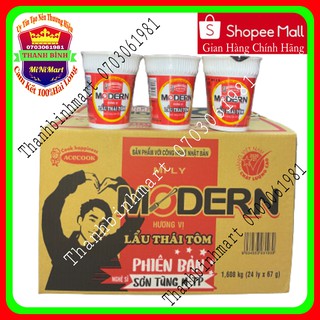 Mì modern lẩu thái tôm thùng 24 ly x 67g