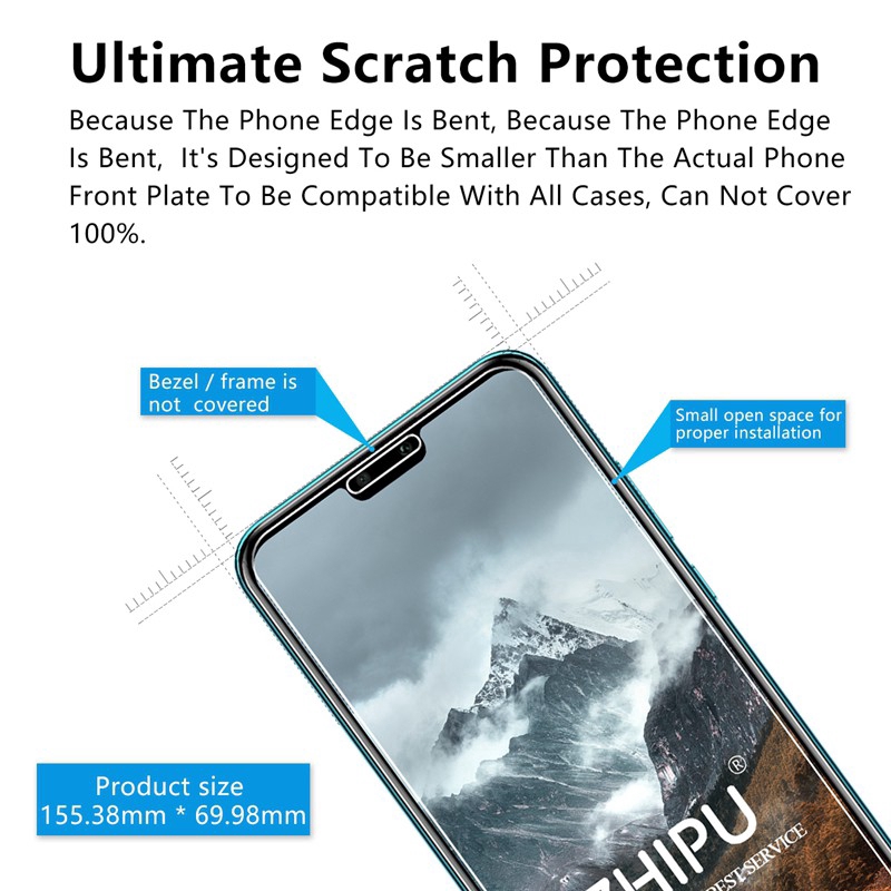 Kính cường lực trong suốt bo cạnh cho Huawei Y9 Y7 Y6 Y5 Y3 Prime Pro Lite 2019 2018