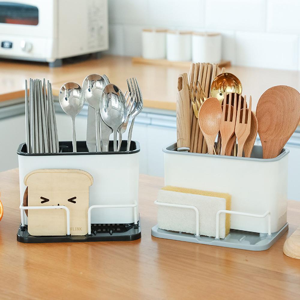 Giá Đỡ Bọt Biển Rửa Chén Cao Cấp Kèm Khay Nhỏ Giọt Tiện Dụng Cho Nhà Bếp