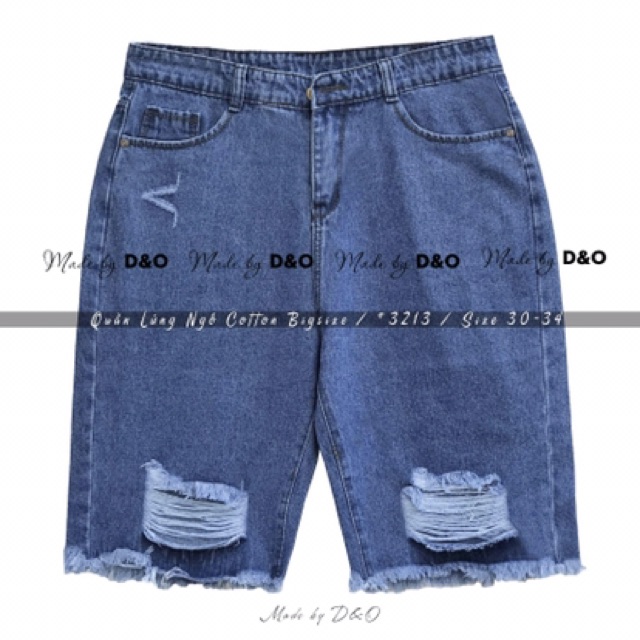 Quần Ngố / Quần Bò Lửng - Quần Jeans Lửng Size Đại - Lưng Cao Phom To Rộng