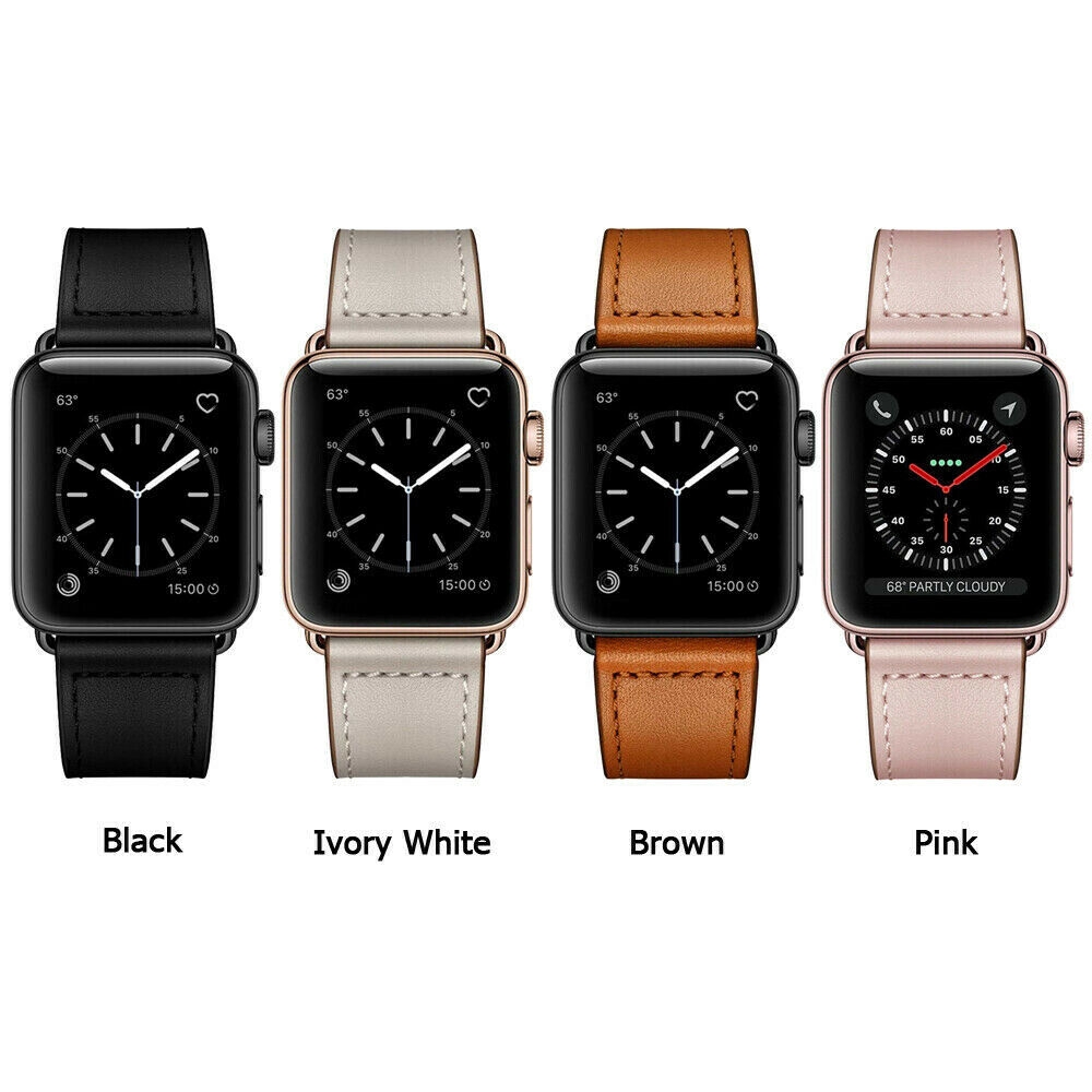 Dây đeo bằng da cao cấp thay thế cho đồng hồ Apple Watch Series 5 4 3 2 38/42mm 40/44mm