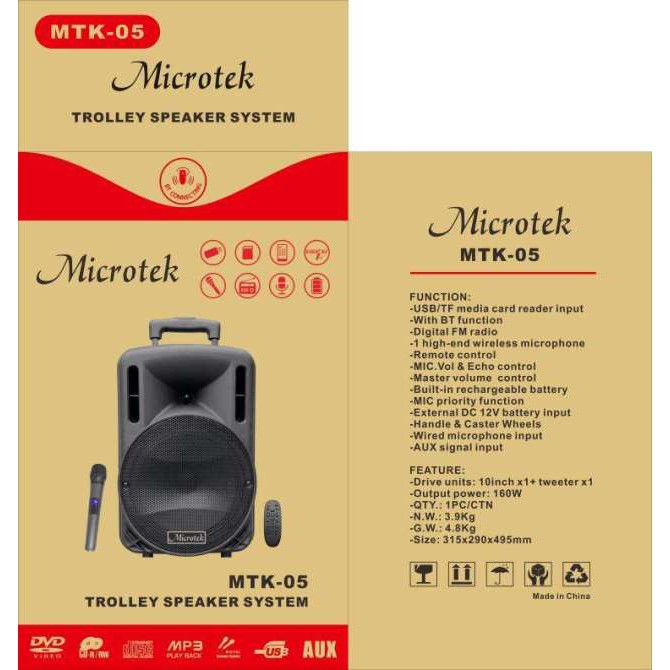 Loa kéo Bluetooth Microtek MTK-05 kèm mic BH 6 tháng đổi mới