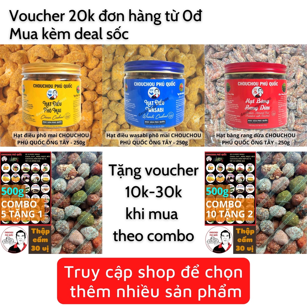 Đậu phộng vị thịt nướng BBQ CHOUCHOU PHÚ QUỐC ÔNG TÂY - hũ 100g