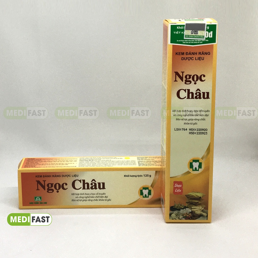 Ngọc Châu kem đánh răng dược liệu Tuýp 125g - bảo vệ răng miệng - giúp hơi thở thơm mát