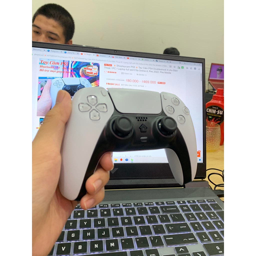 🕹 Tay cầm chơi game PS5 🕹PS4 DOUBLESHOCK Bluetooth không dây, có rung dùng cho Điện Thoại/PC/Laptop/Nitendo game Steam