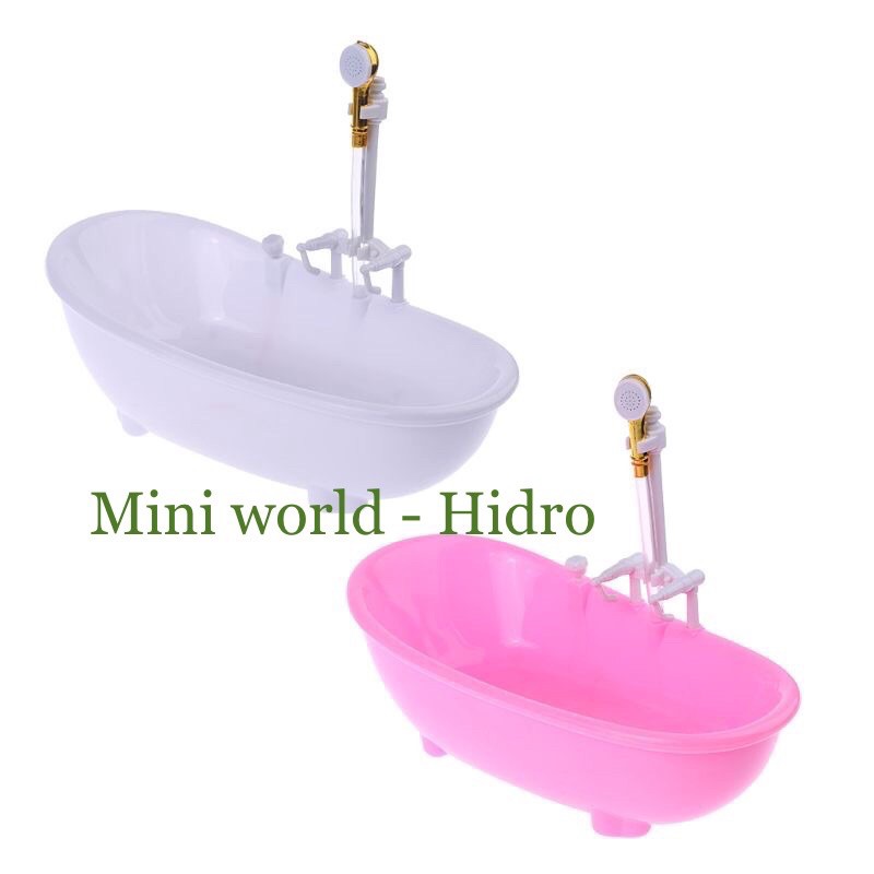 Bồn tắm mini trang trí nhà búp bê Barbie, 1/8, 1/12