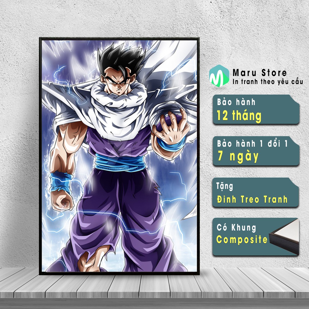 Tranh Canvas Gohan Dragon Ball decor phòng gaming