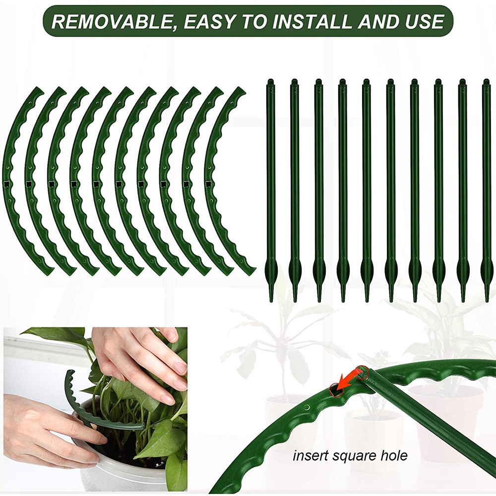 1 Giá Đỡ Chậu Hoa / Cây Cảnh Bằng Nhựa Hình Bán Nguyệt Treo Ban Công / Sân Vườn