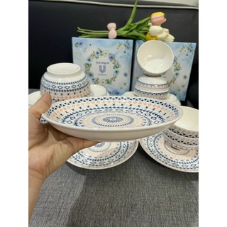 Bộ 2 chén, 1 Dĩa, 1 tô pastel (Quà tặng Unilever)