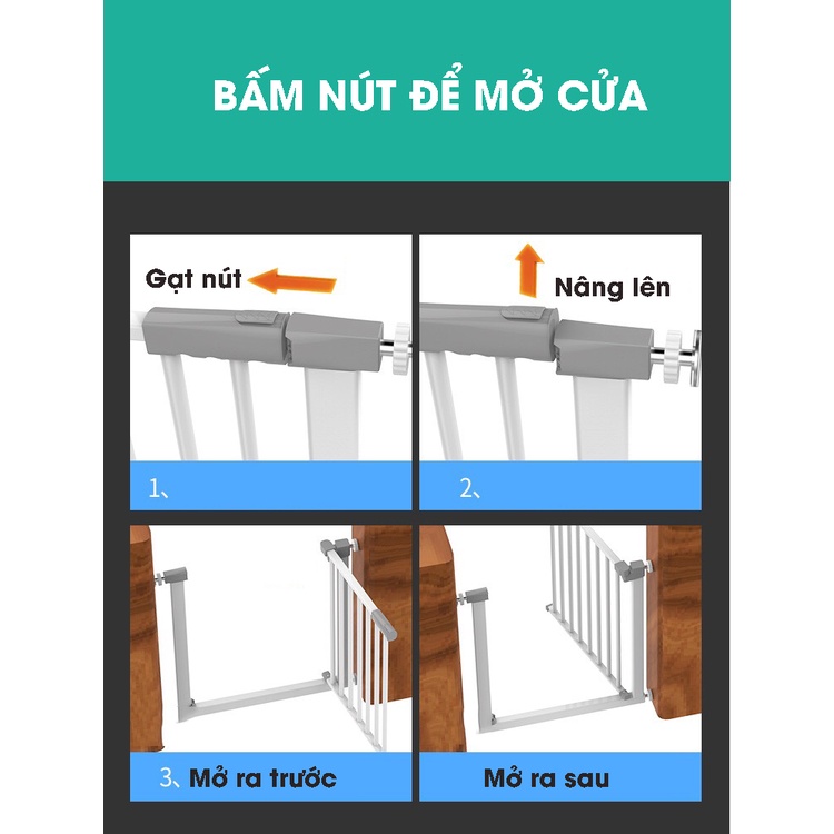 Thanh chắn cửa, cầu thang, nhà bếp, có khóa tự động dành cho bé, thanh dày, lắp đặt không cần khoan