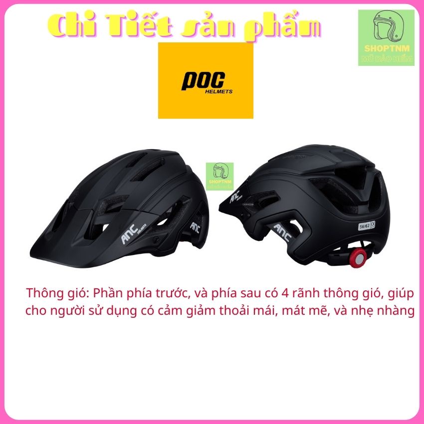 Mũ bảo hiểm xe đạp thể thao POC ANC-04 cao cấp, Nón bảo hiểm xe đạp thể thao POC ANC chính hãng cho cả nam nữ, Full box