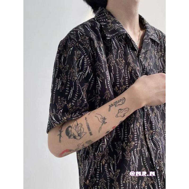 Áo sơ mi nam Áo Sơ Mi Tay Ngắn Áo sơ mi Hawaii Họa Tiết Hoa Phong Cách Thời Trang Mùa Hè Cho Nam