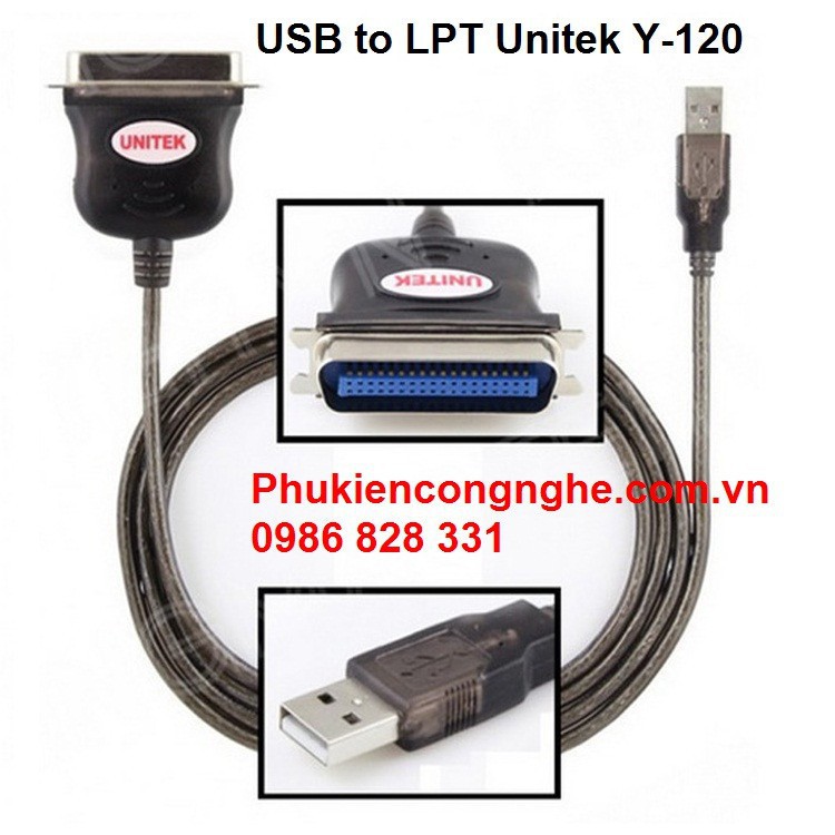 Cáp chuyển đổi USB sang LPT Unitek Y-120