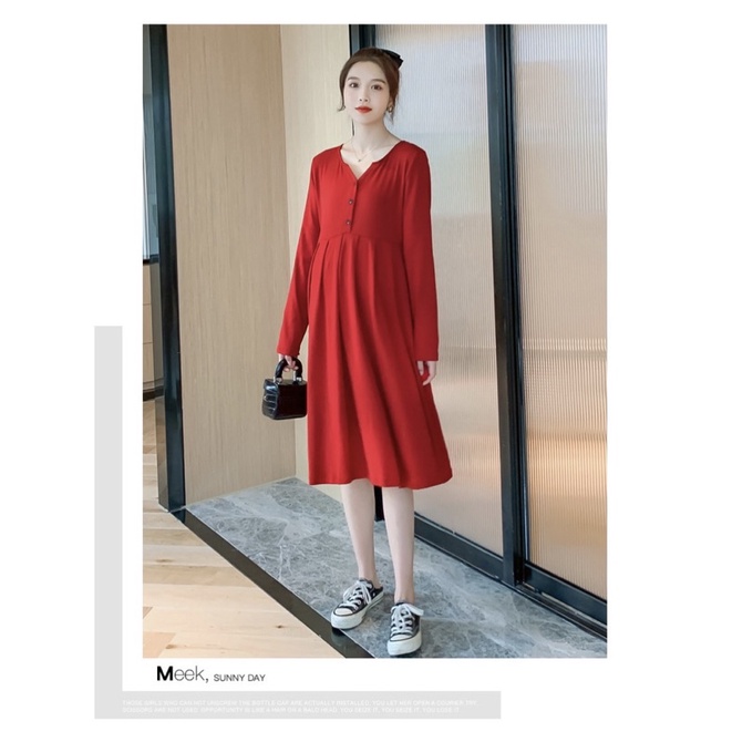 ĐẦM BẦU HÀN QUỐC, chuẩn phom dáng màu như hình không giống hình có quyền trả hàng