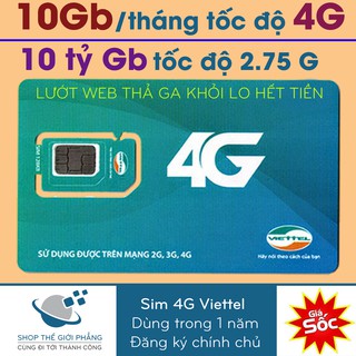 sim 4g viettel 10gb/tháng tốc độ cao