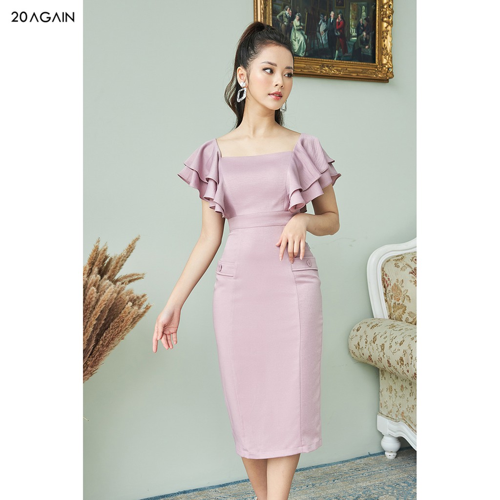 Đầm váy ôm công sở 20AGAIN đủ màu, đủ size bèo 2 bên vai DOA1166