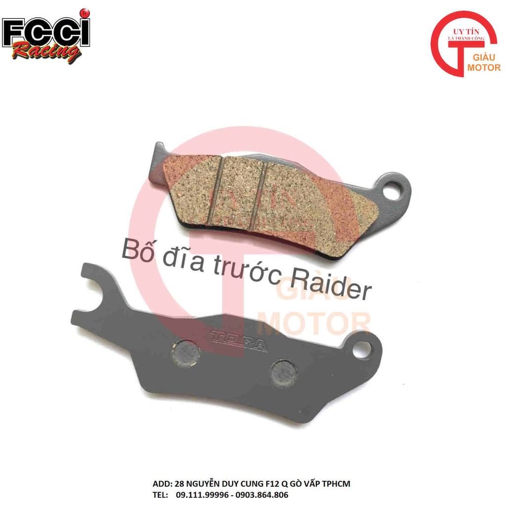 BỐ THẮNG DĨA TRƯỚC XE SUZUKI RAIDER HÃNG FCCI THÁI LAN CHO XE MÁY