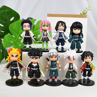 Bộ 09 mô hình đồ chơi nhân vật trong anime demon slayer