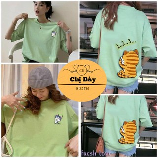 Áo thun gấu unisex nữ tay lỡ áo phông basic cotton oversize form rộng giá rẻ in hình gấu