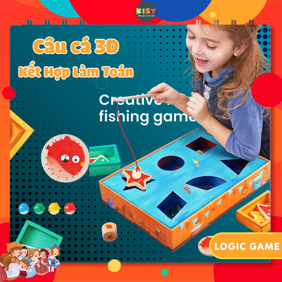 Bộ đồ chơi câu cá nam châm gỗ- Tiệm Cá của mèo Frank Cho Bé 2+ Hãng TOI- Frank's Fish Shop