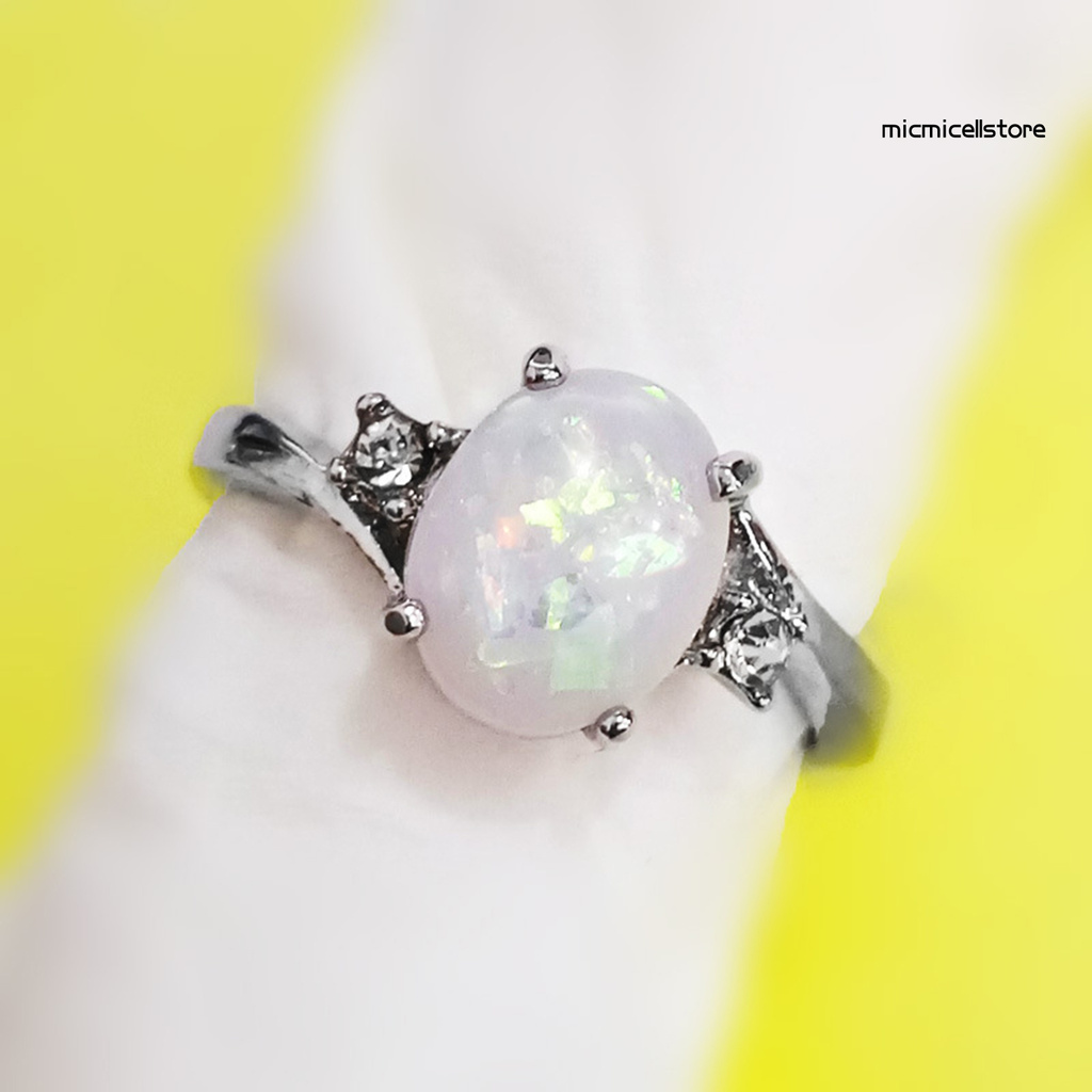 Nhẫn Đính Đá Opal Nhân Tạo Thời Trang Cho Nữ