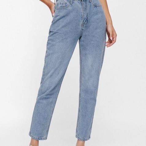 Quần Mom Jeans Nữ Lưng Cao Xanh Wash Đùi M-02E