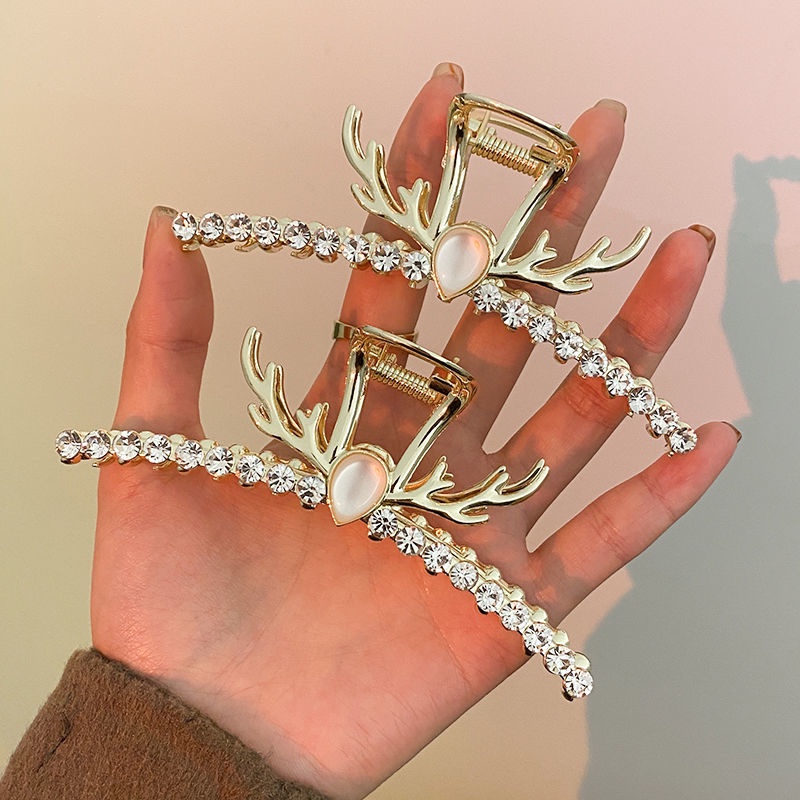 Kẹp tóc kim loại hình sừng hươu