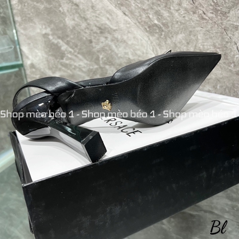 Sandal cao gót vs mặt rắn đá bạc gót nhọn fullbox