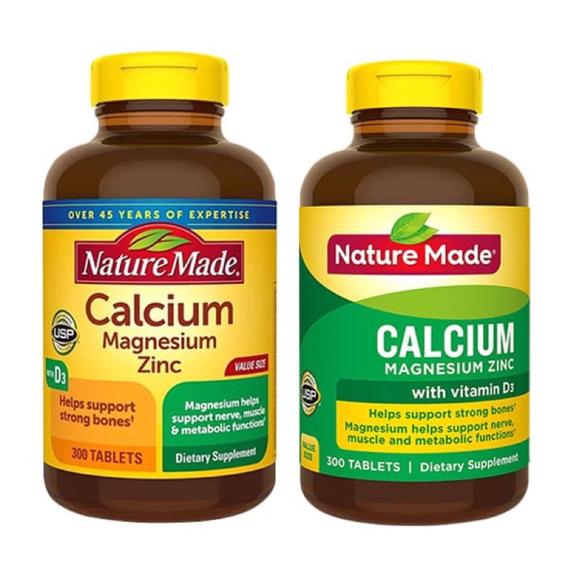 Viên uống bổ sung canxi Nature Made Calcium Magnesium Zinc With vitamin D 300
