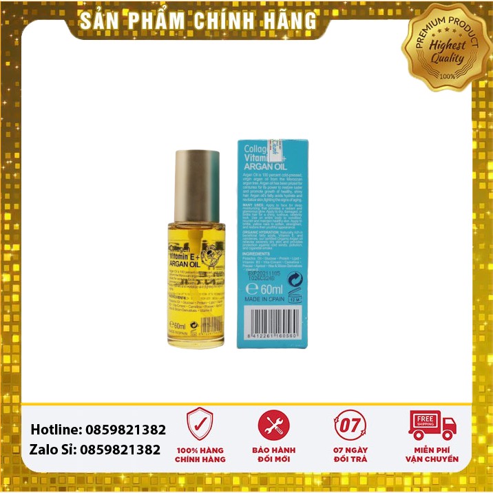 [ VATINA ] TINH DẦU DƯỠNG TÓC VATINA ARGAN OIL VITAMIN E+ COLLAGEN 60ML | BigBuy360 - bigbuy360.vn