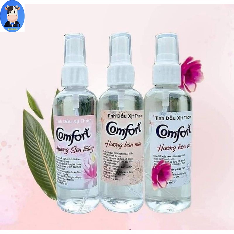 Tinh Dầu Thiên Nhiên,Nước Xịt Thơm Vải Làm Mềm Vải Hương Comfort 100ML