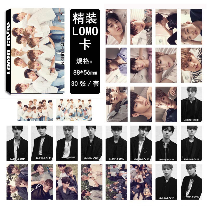 Hộp 30 lomo Wanna one, Park Jihoon, Lai Kuanlin, Kang Daniel