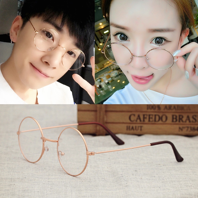 [Sỉ siêu rẻ] Kính giả cận mặt tròn viền vàng siêu xinh- hàng chuẩn