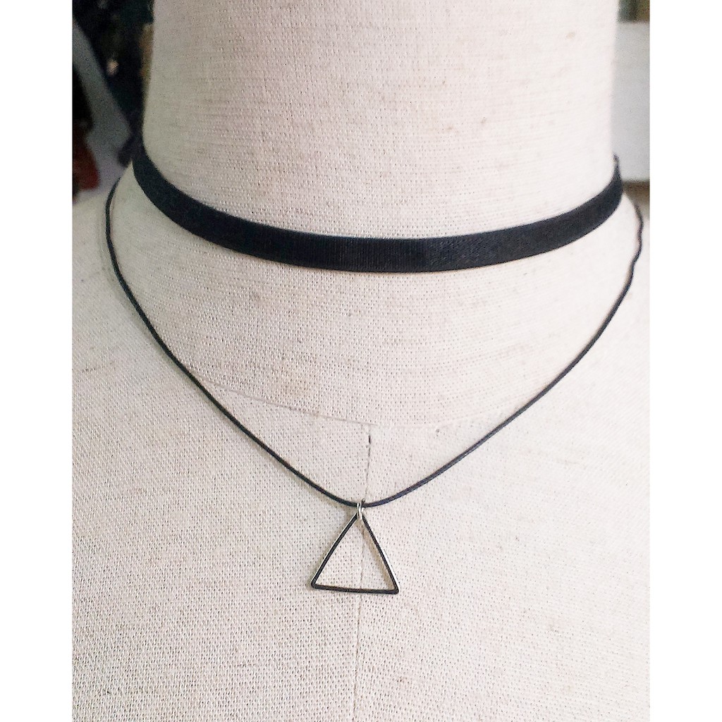 dây chuyền  đen trơn - choker