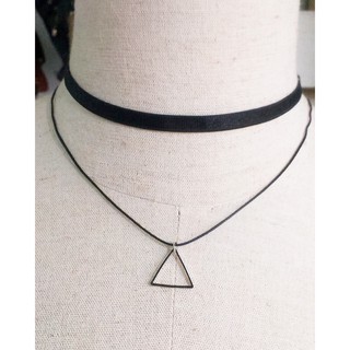 Dây chuyền đen trơn - choker