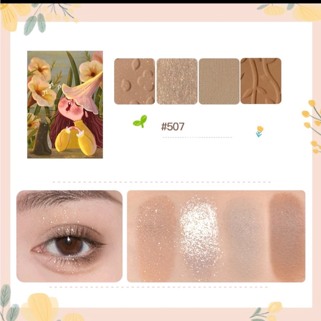 Bảng phấn mắt 4 màu GOGO TALES Chính Hãng Dream ​Garden Eyeshadow Palette GT285 nội địa Trung chính hãng