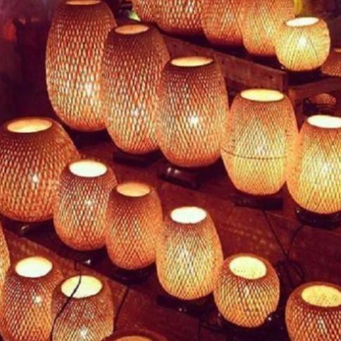 Đèn Tre 2 Lớp Để Bàn Trang Trí Có ảnh thật