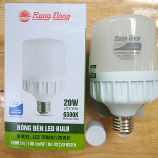 Bóng đèn LED TRỤ  20W RẠNG ĐÔNG Siêu Sáng TR80N1/20W