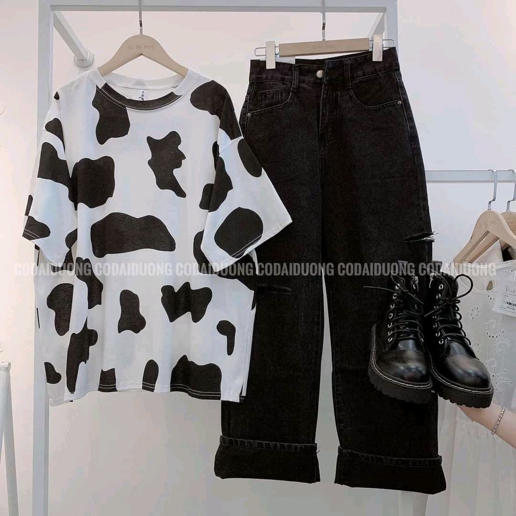 [Rẻ Vô Địch] Áo bò sữa thun unisex tay lỡ form rộng CaMa Store M05