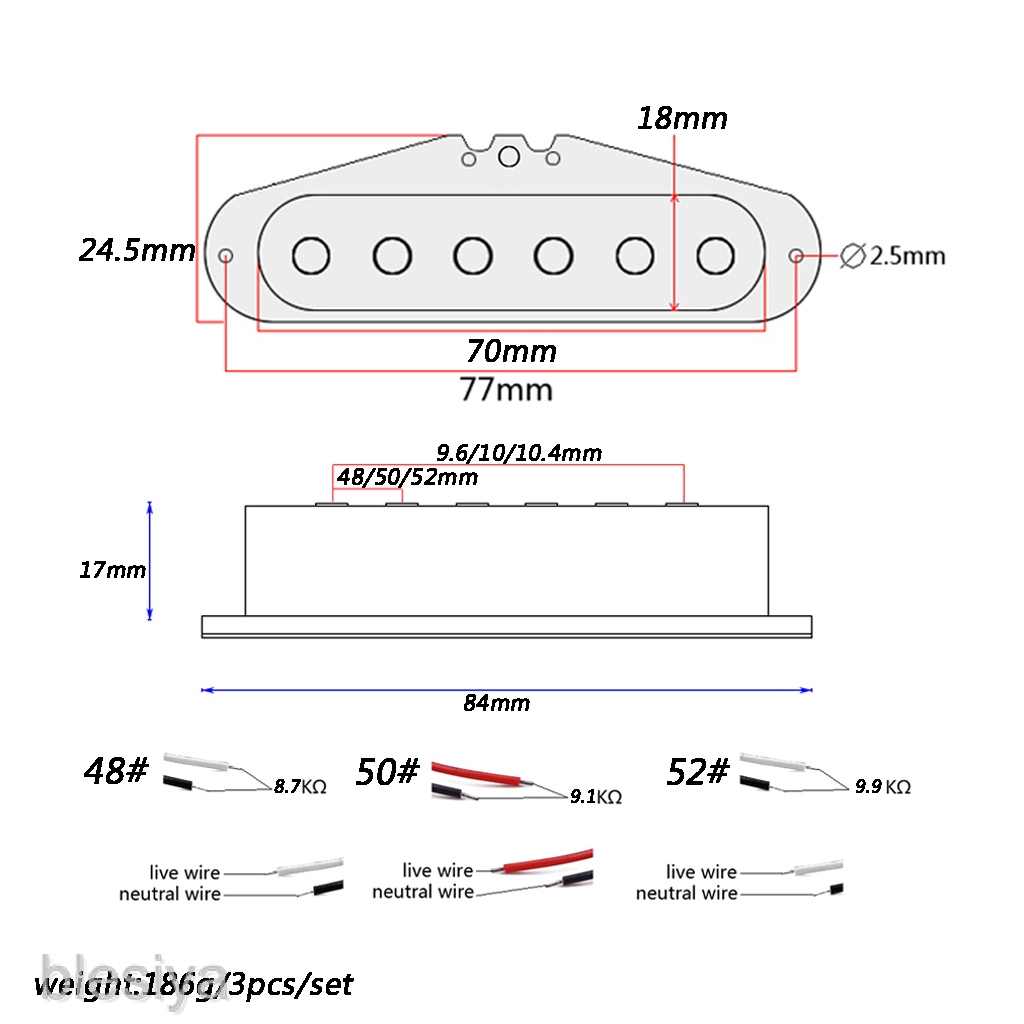 Bộ Pickup Lõi Đơn / Giữa / Cổ / Cầu Đàn Cho Đàn Guitar Điện